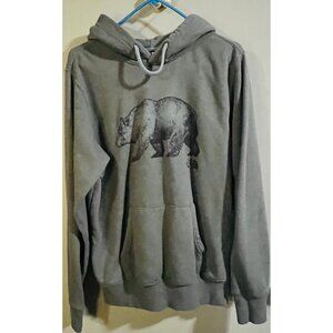 The North Face Grey Hoodie With Bear Graphic Size S Men's Pullover